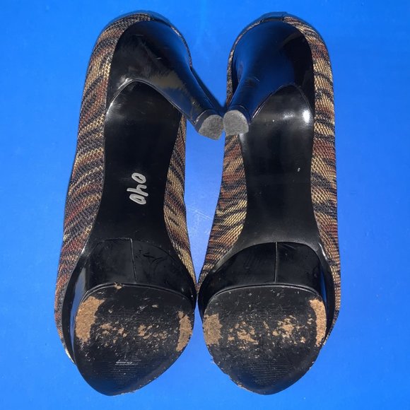 CARLOS SANTANA Brown *Sparkle* Upper Platform Pump Shoes 6M - Picture 5 of 5